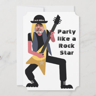 60. Mens 🎸 🤣 Rockstar Birthday Gitarre Funky Fun Einladung