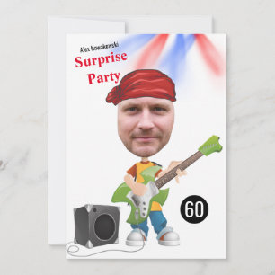 60. Mens 🎸 🤣 Rockstar Birthday Gitarre Funky Fun Einladung