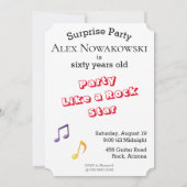 60. Mens 🎸 🤣 Rockstar Birthday Gitarre Funky Fun Einladung (Rückseite)