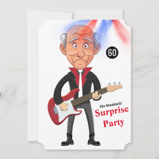 60. Mens 🎸 🤣 Rockstar Birthday Gitarre Funky Fun Einladung