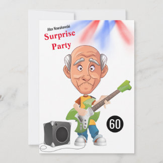 60. Mens 🎸 🤣 Rockstar Birthday Gitarre Funky Fun Einladung