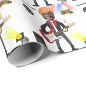 60. Mens 🎸 🤣 Rockstar Birthday Gitarre Funky Fun Geschenkpapier (Rolleneckpunkt)