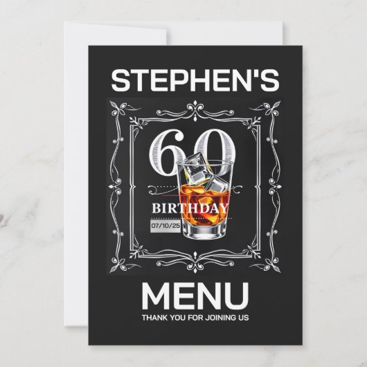 60. Menü Einladung (Vorderseite)