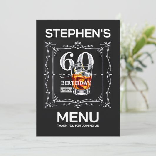 60. Menü Einladung (Stehend Vorderseite)