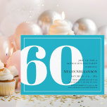 60. Modern Aqua und White Script Geburtstag Einladung<br><div class="desc">Modern Fun Aqua und White Script 60. Geburtstag Einladung Ihre Gäste werden wissen,  dass dies ein besonderes Party,  wenn Sie nur auf diese Einladung!</div>
