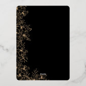 60. Modern Black & Gold Foil Überraschung Geburtst Folieneinladung (Rückseite)