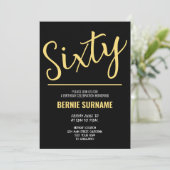 60. Modern Sixty Birthday Party Einladung (Stehend Vorderseite)
