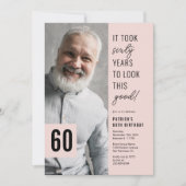 60 Modernes Foto 60. Geburtstagsparty Einladung (Vorderseite)