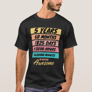 60 Monate Kinder Retro Vintage 5 Jahre Geburtstag T-Shirt
