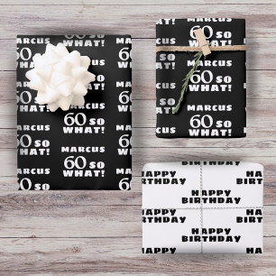 60 na und Lustige Zitat-Typografie 60. Geburtstag Geschenkpapier Set