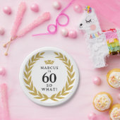 60 Na und Lustiger Lorbeerkranz Krone 60. Geburtst Pappteller (Party)