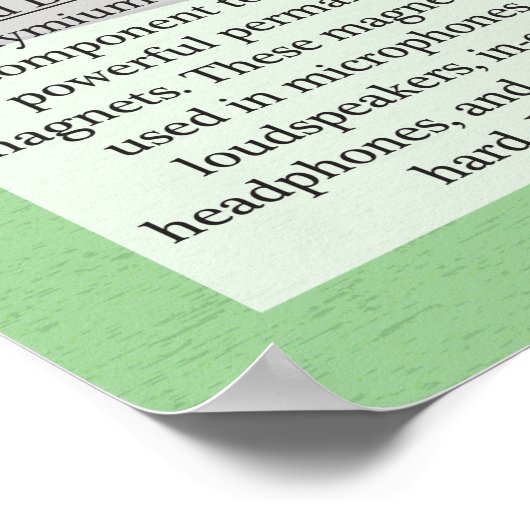 60. Neodym (Nd) Periodische Tabelle der Elemente Poster (Ecke)