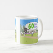 60 Nicht aus Cricket-Thema. 60. Geburtstag Kaffeetasse (VorderseiteRechts)