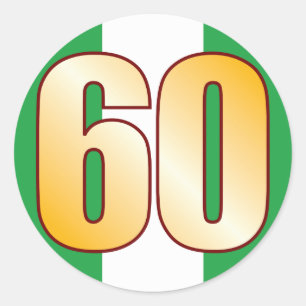 60 NIGERIA Gold Runder Aufkleber