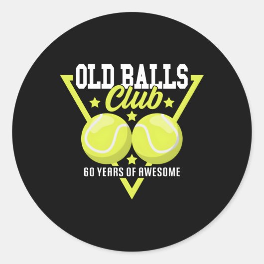 60. Old Balls Club I Tennis Runder Aufkleber (Vorderseite)