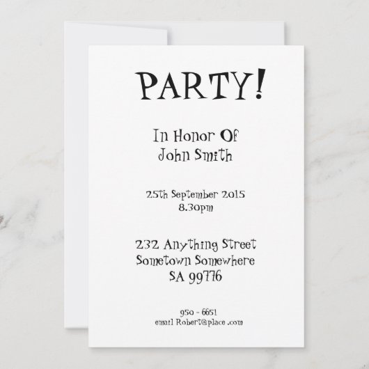 60. Party Einladung mit jubelnden Menschenmassen (Rückseite)