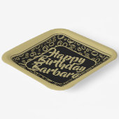 60. Party Random Number Pattern Gold & Black Pappteller (Gewinkelt)