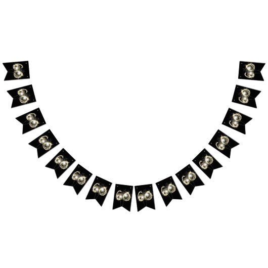 60. Party Sparkler auf schwarz Wimpelkette (Alle)