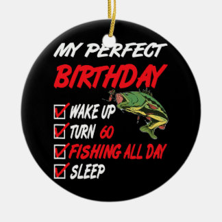 60. Perfect Birthday Fischen 60 Jahre alt Keramik Ornament