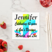 60. PERSONALISIERTER CHRISTLICHER RAINBOW-KREUZ NA SERVIETTE (Beispiel)