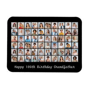 60 Photo Collage Add Any Name & Age Birthday Magnet
