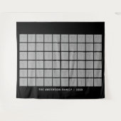 60 Quadrat FotoCollage mit Text - schwarz Wandteppich (Vorderseite (Horizontal))