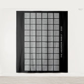 60 Quadrat FotoCollage mit Text - schwarz Wandteppich (Vorderseite)
