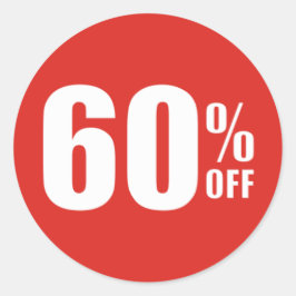 60% Rabatt auf den Verkaufsticker Runder Aufkleber