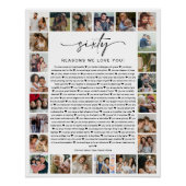 60 Reasons We Love You Photo Collage Keepsake Gift Poster (Vorderseite)