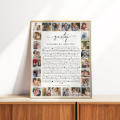60 Reasons We Love You Photo Collage Keepsake Gift Poster
