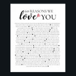 60 reasons why we love you 80th 60th birthday 40th poster<br><div class="desc">designed by The Arty Apples Limited</div>