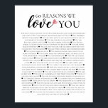 60 reasons why we love you 80th 60th birthday 40th poster<br><div class="desc">designed by The Arty Apples Limited</div>