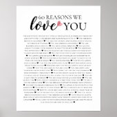 60 reasons why we love you 80th 60th birthday 40th poster (Vorne)