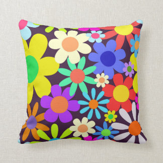 60 Retro Country Floral Daisy Field Kissen