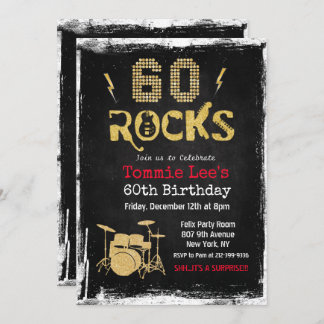 60 Rocks Rockstar Gitarre 60. Geburtstag Einladung