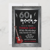 60 Rocks Rockstar Gitarre 60. Geburtstag Einladung (Vorderseite)