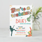 60 Rocks Rockstar Gitarre 60. Geburtstag Einladung (Stehend Vorderseite)