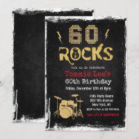 60 Rocks Rockstar Gitarre 60. Geburtstagseinladung