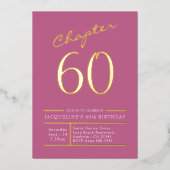 60 Rosa 60. Geburtstagsparty Gold Folieneinladung (Vorderseite)