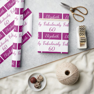 60. Rosa fabelhaft 60 des Geburtstages Geschenkpapier