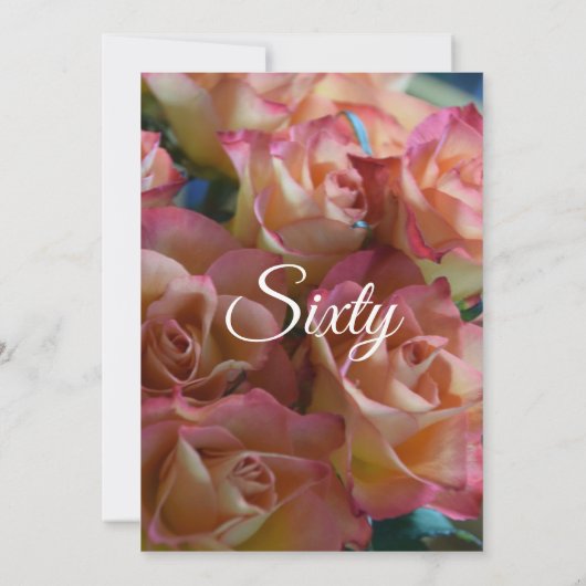 60 Rose 60. Geburtstagsparty Einladung (Rückseite)