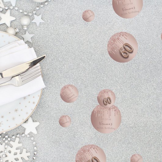 60. Rose Gold Glitzer Rosa Monogramm Konfetti