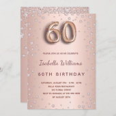 60. Rose Golddiamanten Einladung (Vorne/Hinten)