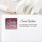 60 Sassy Burgund 60. Geburtstagsfeier Rücksendeadr (Insitu)