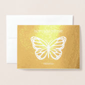 60. Schmetterling Geburtstag hinzufügen Namensfoli Folienkarte (Vorderseite mit Umschlag)