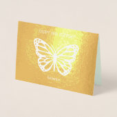 60. Schmetterling Geburtstag hinzufügen Namensfoli Folienkarte (Vorderseite)