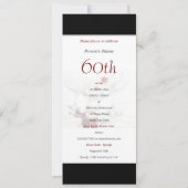 60. Schwarz-weißer Champagner elegant Einladung (Rückseite)