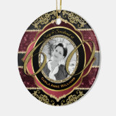 60. Sechzigjähriges Gold-Ruby-Diamonds-Foto Keramik Ornament (Links)