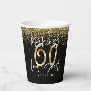 60 sehen gut aus Gold Geburtstagsparty Pappbecher