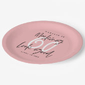 60 sehen gut bunt aus sechzig Geburtstag Pappteller (Schrägansicht)